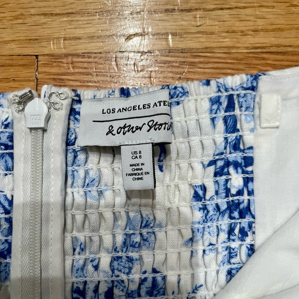 NWOT & OTHER STORIES Belted Linen Midi Floral Dress - Picture 5 of 6